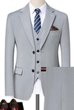 Men's Grey Notched Lapel 2 Piece Homecoming Suits