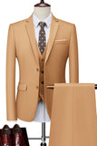 Men's Khaki Notched Lapel 2 Piece Homecoming Suits