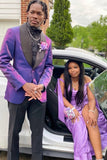 Purple Shawl Lapel 2 Piece Homecoming Suits
