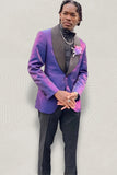 Purple Shawl Lapel 2 Piece Homecoming Suits