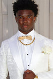 Men's White Peak Lapel Homecoming Blazer