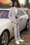 Men's 2 Piece Grey Notched Lapel Homecoming Suits
