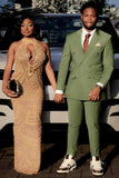 Green Peak Lapel Slim Fit 2 Piece Men's Homecoming Suits