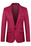 Dark Red Notched Lapel Slim Fit 2 Piece Homecoming Suits