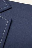 Dark Blue 2 Piece One Button Notch Lapel Men's Suit