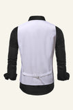 Pink Jacquard Belt Back Men's Dress Vest With Free Pocket Square and Tie