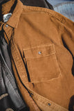 Men's Brown Button Down Casual Shirts With Pockets