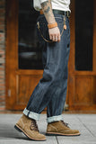 Men's Denim Blue Relaxed Fit Straight Leg Jean
