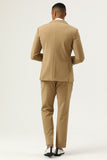 Brown Peaked Lapel 3 Piece Two Button Men Suit