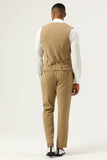 Brown Peaked Lapel 3 Piece Two Button Men Suit