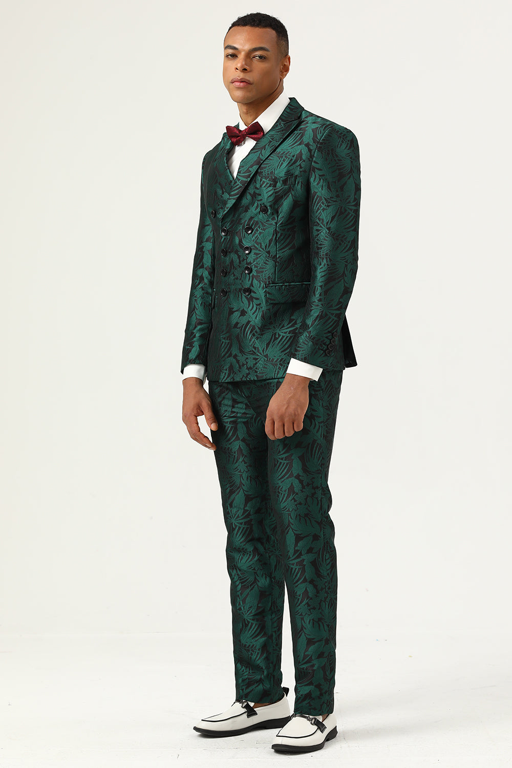 Lvnes Men's 2-Piece Jacquard Prom Suits