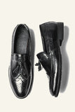 Brown PU Leather Slip On Men's Shoes With tassel