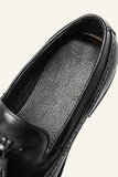 Brown PU Leather Slip On Men's Shoes With tassel