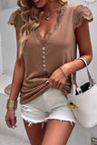 Burgundy Summer Casual Top with Lace