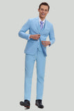 Sky Blue 3 Piece Notch Lapel Modern Fit Men's Suit