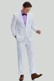 2 Piece One Button Shawl Lapel Sequined Men's Suit Tuxedo